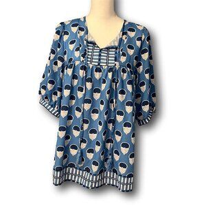 BOGO Block Print 3/4 Sleeve Shirt